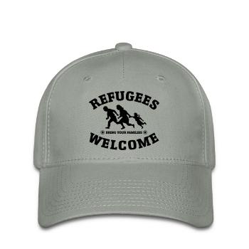 refugees welcome original - Flexfit Cap - Grüngrau - Vorne