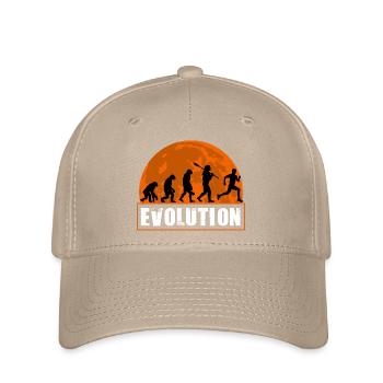 Running Man Evolution Funny Runner Tee Marathon - Flexfit Cap - khaki - Front