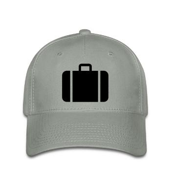 valise,voyage,aéroport,Gare ferroviaire - Casquette Flexfit - gris vert - Devant