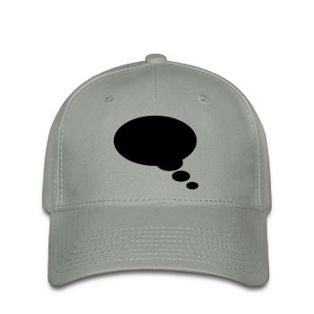 Sprechblase, Textblase, Comic bubble, Dein Text - Flexfit Cap - Grüngrau - Vorne