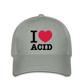 I love acide - Casquette Flexfit - gris vert - Devant