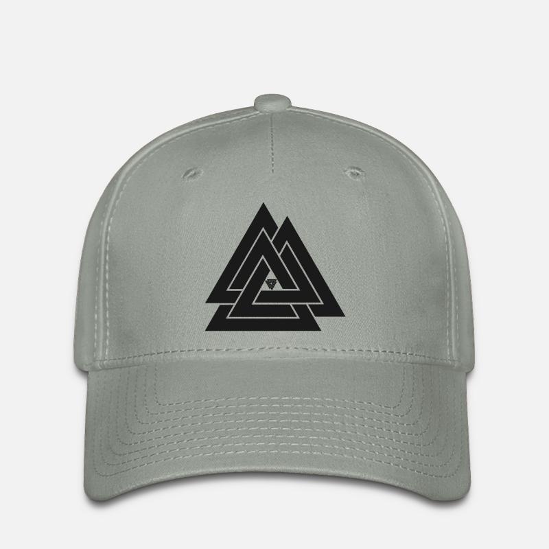 Valknut symbole viking - Casquette Flexfit - gris vert