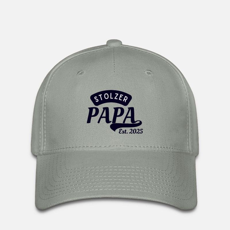 Stolzer Papa est. 2025 - Flexfit Cap - Grüngrau
