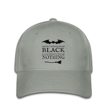 Black or Naked. With bat and broom. - Flexfit Cap - green-grey - Front