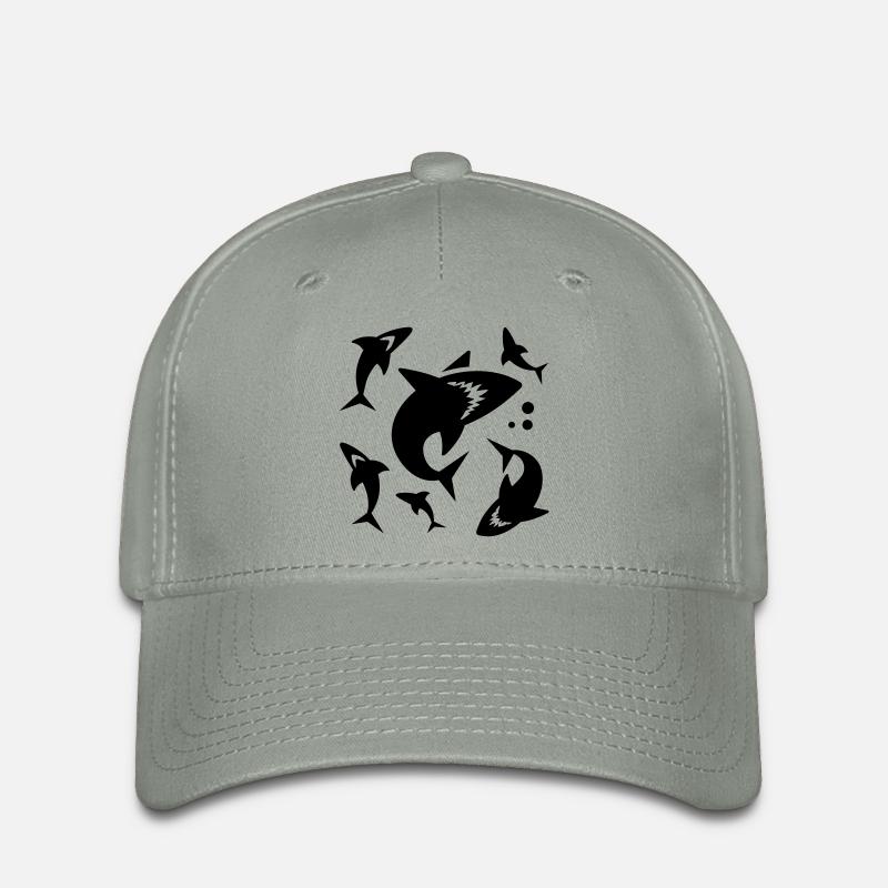 Shark - shark fin - Flexfit Cap - green-grey