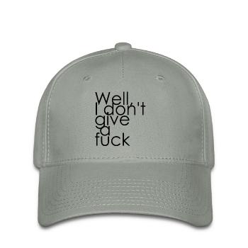 Well, I don't give a fuck - Flexfit Cap - Grüngrau - Vorne