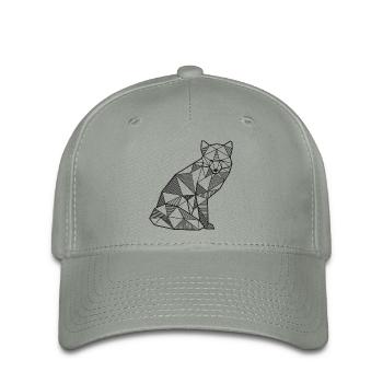 Fuchs Geometrisch fox Geschenk idee Wald wild Tier - Flexfit Cap - Grüngrau - Vorne