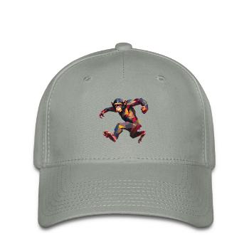 Conception de logo Low Poly Chimpanzee Sprint - Casquette Flexfit - gris vert - Devant