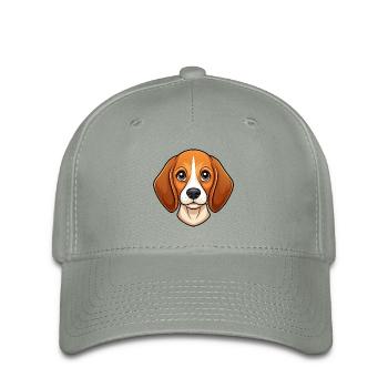 Beagle-Gesicht - Flexfit Cap - Grüngrau - Vorne