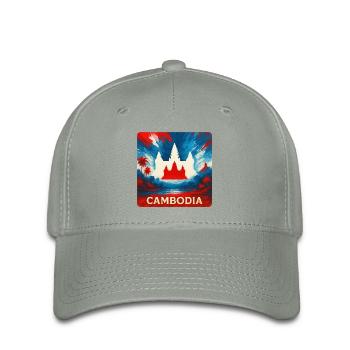 Cambodia Temple Design - Flexfit Cap - green-grey - Front