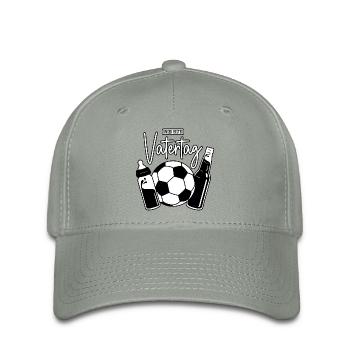 Unser erster Vatertag (Fußball Papa Sohn Baby) - Flexfit Cap - Grüngrau - Vorne