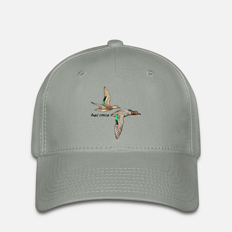 Krickente im Flug - Flexfit Cap - Grüngrau