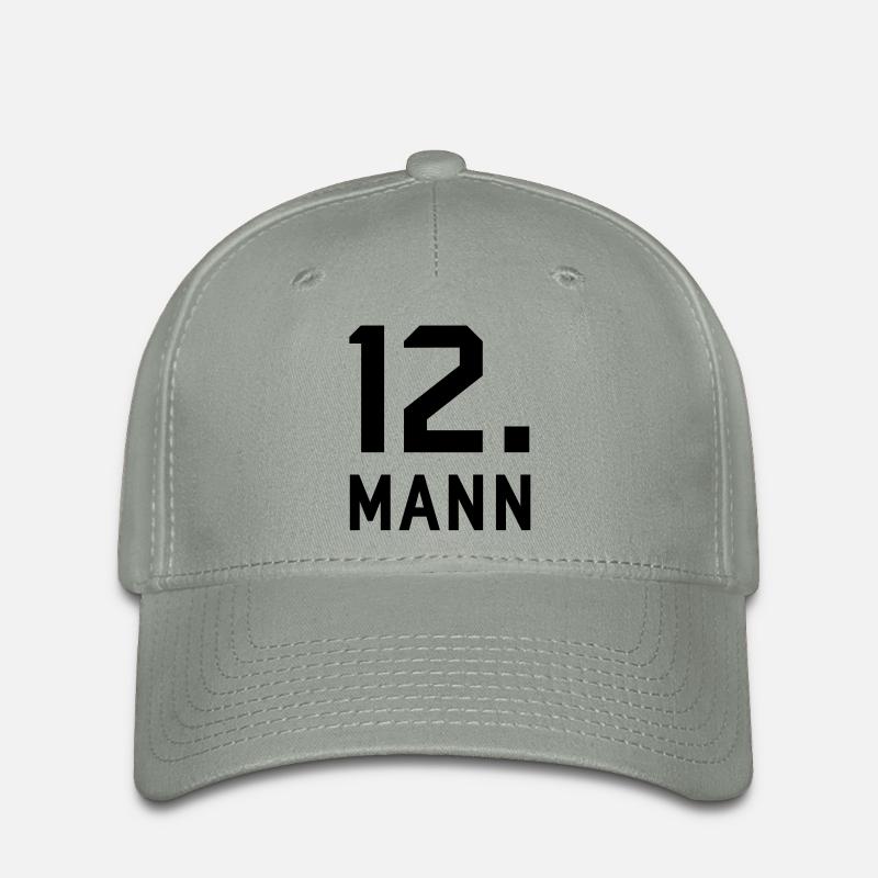 Zwölfter Mann - Flexfit Cap - Grüngrau