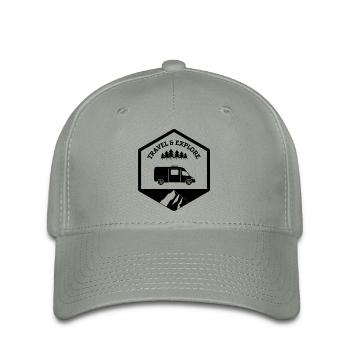 Fourgon travel and explore noir - Casquette Flexfit - gris vert - Devant
