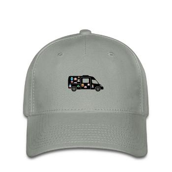Fourgon avec Stickers - Casquette Flexfit - gris vert - Devant
