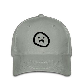 Trauriges Gesicht - Flexfit Cap - Grüngrau - Vorne