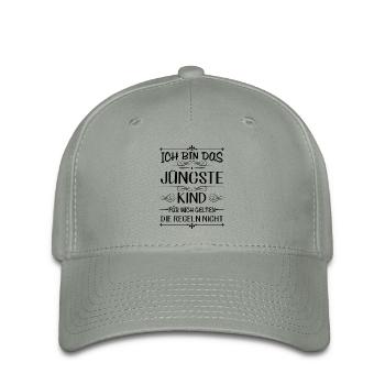 Ich bin das jüngste Kind keine Regeln - Flexfit Cap - Grüngrau - Vorne