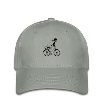 Bicycle Bike2Work Commuteer Pedal Gift Idea - Flexfit Cap - green-grey - Front