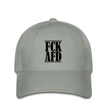 Fuck Afd Anti Rassismus Gegen Rechts - Flexfit Cap - Grüngrau - Vorne
