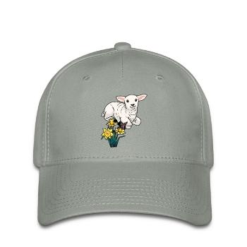 Bébé Agneau Mouton Pâques Enfants Joyeuses Pâques - Casquette Flexfit - gris vert - Devant