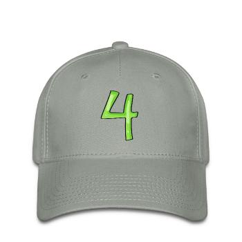 Chiffre 4 Vert - Casquette Flexfit - gris vert - Devant