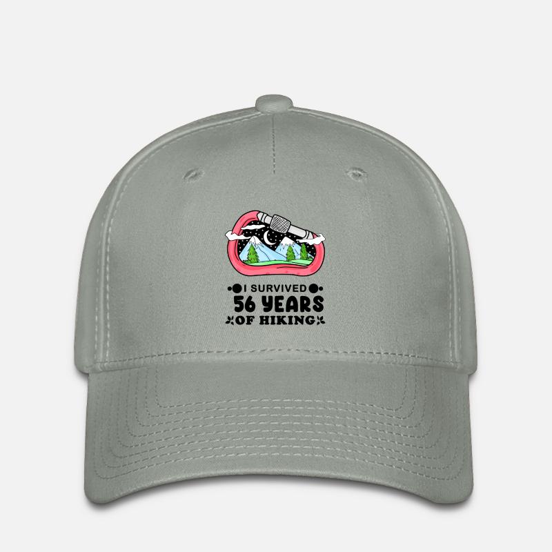 Mountain Wanderer 56 ° compleanno 56 anni Regalo - Flexfit Cap - grigio verde