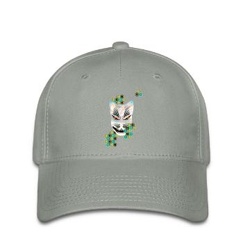 Kitsune Fuchs Geist - Flexfit Cap - Grüngrau - Vorne