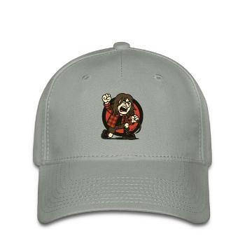 Grunge Rocker mit Flanell und Wut am Mikrofon - Flexfit Cap - Grüngrau - Vorne