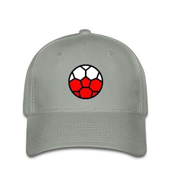 Fußball WM Flagge Polen Weltmeisterschaft - Flexfit Cap - Grüngrau - Vorne