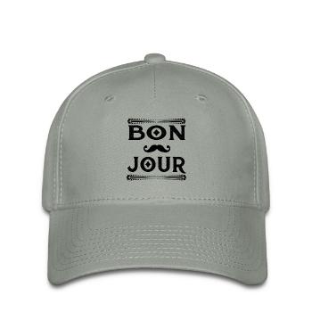 Bon Jour - Casquette Flexfit - gris vert - Devant