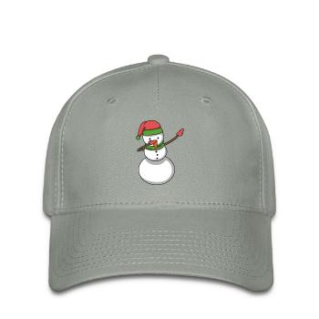Schneemann dabbing Hip Hop Geschenk Weihnachten - Flexfit Cap - Grüngrau - Vorne