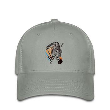 art vectoriel zèbre avec illustration aux couleurs vives - Casquette Flexfit - gris vert - Devant