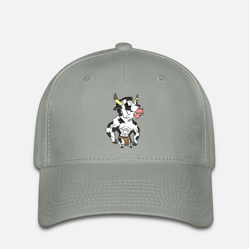 Kuh Stier - Flexfit Cap - Grüngrau