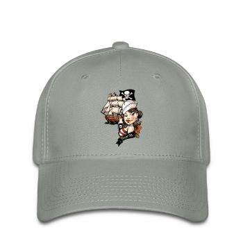 Piraten Liebe Tattoo - Flexfit Cap - Grüngrau - Vorne