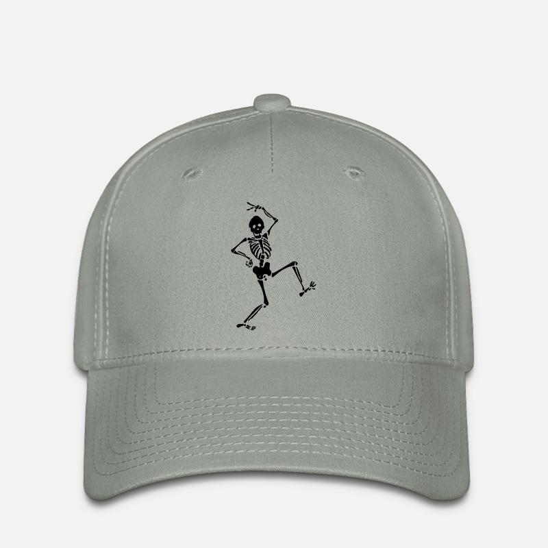 Squelette dansant - Casquette Flexfit - gris vert