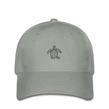 Schildkröte Geschenkidee - Flexfit Cap - Grüngrau - Vorne