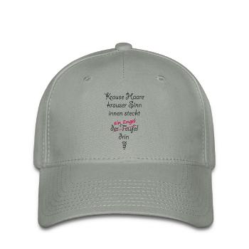 Krause Haare, krauser Sinn, innen steckt... - Flexfit Cap - Grüngrau - Vorne