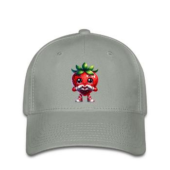 Erdbeere Herzhände  - Flexfit Cap - Grüngrau - Vorne