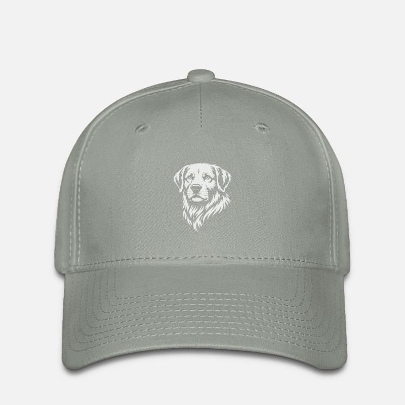 Labrador head in vector tattoo style - Flexfit Cap - green-grey
