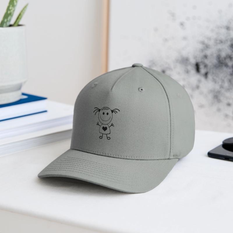 Mädchen Strichmännchen Flexfit Cap