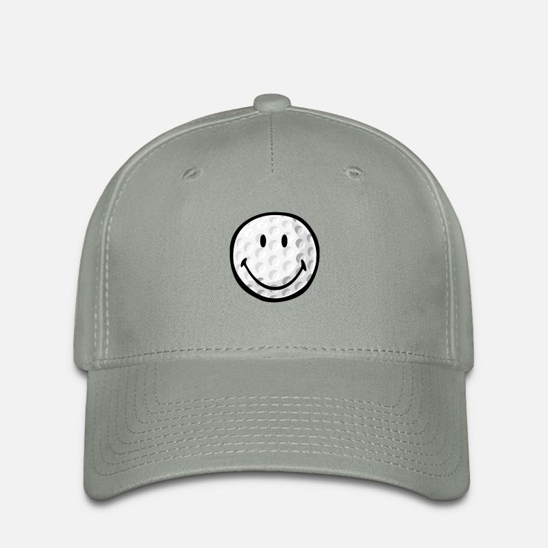 Smiley Golf Ball - Flexfit caps - grønngrå