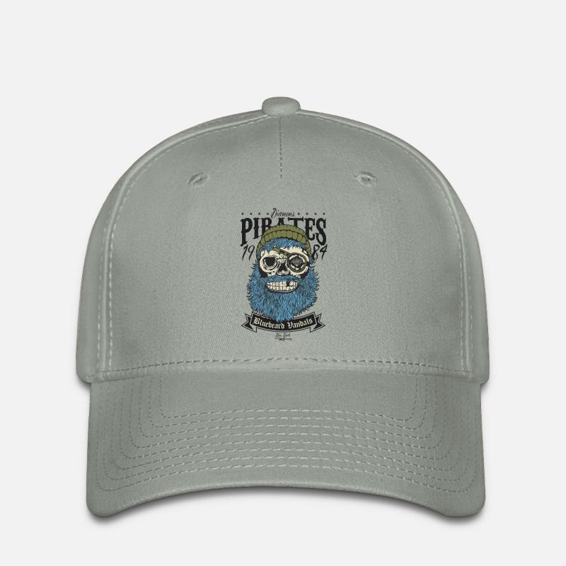 pirate skull - Flexfit Cap - green-grey