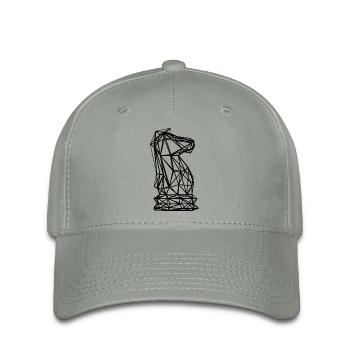 Schachfigur Springer bestehend aus Linien, Polygon - Flexfit Cap - Grüngrau - Vorne