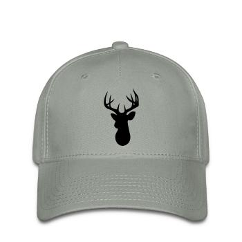 Stag Head - Flexfit Cap - Grüngrau - Vorne