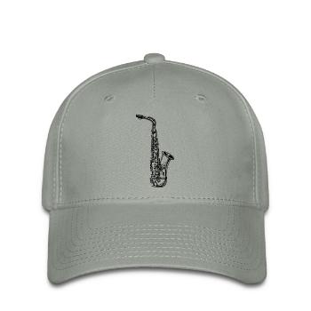 Saxophon - Flexfit Cap - Grüngrau - Vorne