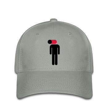 Handy an, Gehirn aus - Flexfit Cap - Grüngrau - Vorne