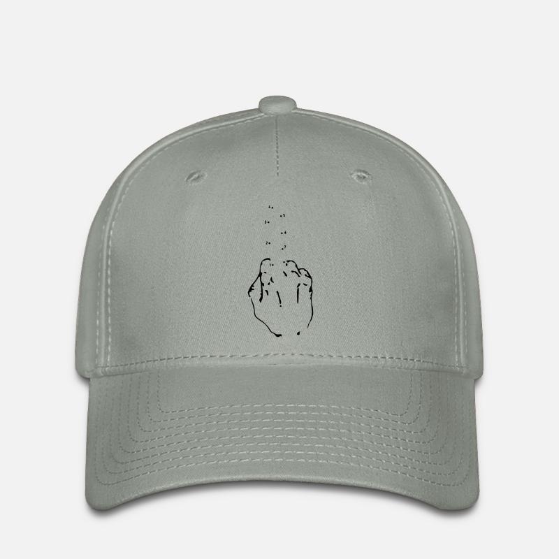 middle finger - Flexfit Cap - green-grey