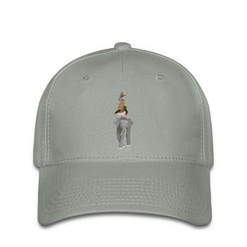 Elefant Ente Kaninchen Rotkehlchen Lustige Tiere - Flexfit Cap - Grüngrau - Vorne
