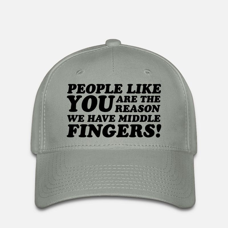 Middle Fingers - Flexfit Cap - Grüngrau