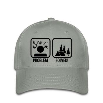 problem solved - camping - Flexfit Cap - Grüngrau - Vorne
